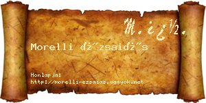 Morelli Ézsaiás névjegykártya